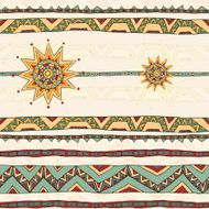 Seamless vector abstract ethnic pattern with stars and ornaments