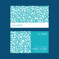 Vector abstract underwater plants horizontal stripe frame pattern business cards
