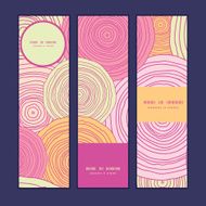 Vector doodle circle texture vertical banners set pattern background