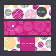 Vector abstract textured bubbles horizontal banners set pattern background N2