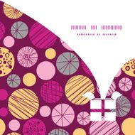 Vector abstract textured bubbles Christmas gift box silhouette pattern frame