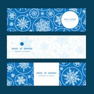 Vector falling snowflakes horizontal banners set pattern background N2