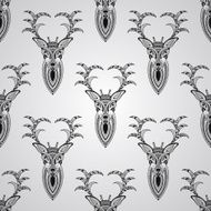 Vector Seamless Pattern with Deers