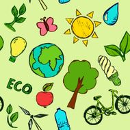Seamless pattern with ecology elements