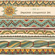 Seamless vector abstract ornament lines set