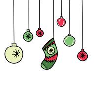 Hand drawn New Year and Christmas background N4