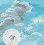 dandelion watercolor painting