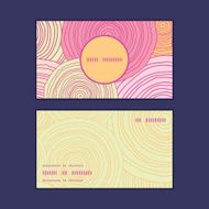 Vector doodle circle texture vertical round frame pattern business cards