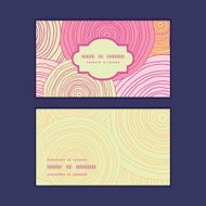 Vector doodle circle texture horizontal frame pattern business cards set