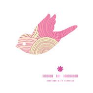 Vector doodle circle texture bird silhouette pattern frame