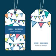 Vector colorful doodle bunting flags vertical stripe frame pattern tags