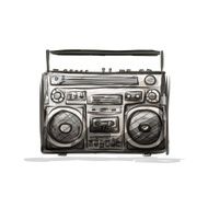 Retro cassette recorder sketch for your design N4