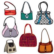 Hand bags silhouette fashion set