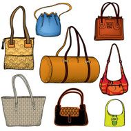 Hand bags silhouette fashion set N2