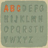 Retro styled sans-serif font Vector EPS10