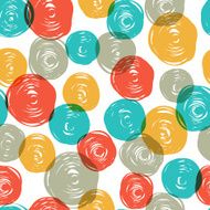 Abstract colorful retro seamless pattern (balls doodles) Vector