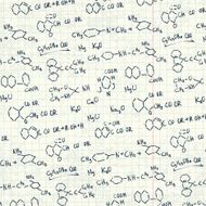 Abstract chemistry formulas on exercise book paper sheet Vector