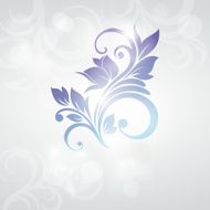 Flowers and leaves design element Frozen swirl N3