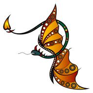 Vector Tribal Decorative Dragon N3