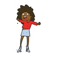 cartoon woman having trouble walking in heels N15