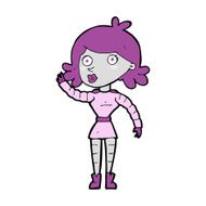 cartoon robot woman waving N29