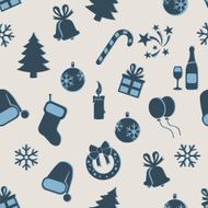 Vector Seamless New Year and Christmas Pattern Background N14