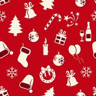 Vector Seamless New Year and Christmas Pattern Background N15