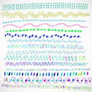 Hand-drawn vector line border set and design element N3