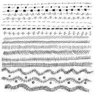 Hand-drawn vector line border set and design element N8