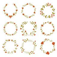 Set of beautiful floral wreaths N2