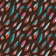 Vintage seamless pattern with feathers
