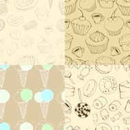 seamless patterns with sweets