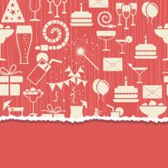 retro card with birthday party elements