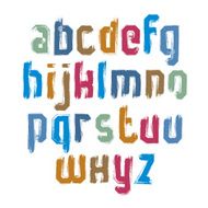 Vector alphabet letters set hand-drawn colorful script bright N2
