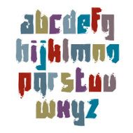 Vector bright calligraphic font handwritten watercolor letters N2