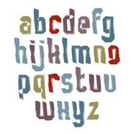 Handwritten colorful vector lowercase letters stylish letters N2