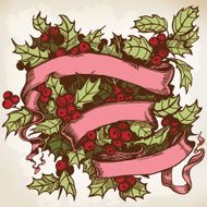 holly and ribbon