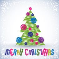 Christmas greeting card with special font and hand drawn lines N6