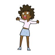 cartoon frightened woman N45