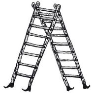 Hand drawn isolated stepladder