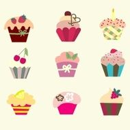 set of cupcake