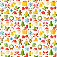 Christmas Seamless background with flat icons