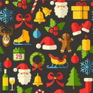 Christmas Seamless background with flat icons N2