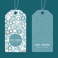 Vector colorful bubbles vertical round frame pattern tags set