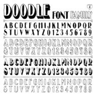 Hand drawn doodle font family N4 Vector illustration
