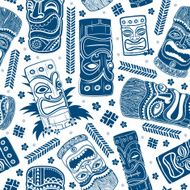 Vintage Aloha Tiki seamless pattern N3