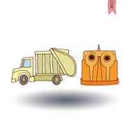 Recycle truck icon vector illustration N2