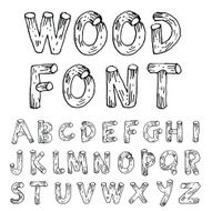 Hand drawn alphabet vector N59