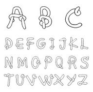 Hand drawn alphabet vector N63