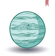 planet icon hand drawn vector illustration N12